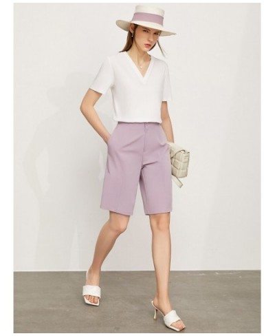 Minimalism Summer New Women's Pants Streetwear Solid High Waist Straight Women's Shorts Causal Women's Trousers 12140569 $56....