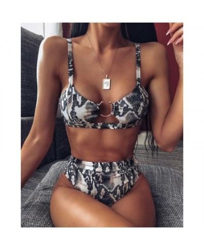 Sexy Swimsuit Women High Waist Bikini Micro High Leg Swimming Suit for Bathing Suit Snake Print Swimwear Girls 2023 Bikinis S...