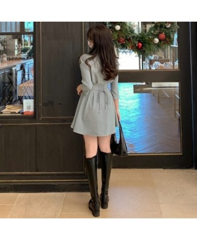 Dresses Women Solid Folds Slim Elegant Sexy 5 Colors Ulzzang Female A-Line Mini Stylish Puff Sleeve Simple Daily Summer Casua...