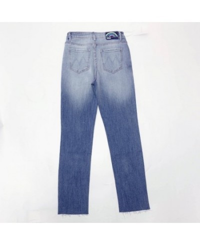 Rainbow women jeans 2023 summer new Straight high-waisted hole casual wild lady ankle-lendth jeans $85.69 - Jeans