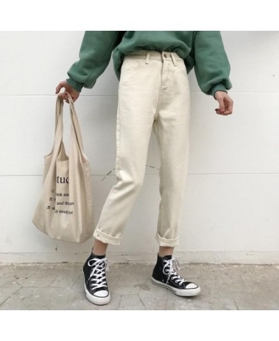 High waist jeans women spring and autumn new loose straight pants Korean wild nine points Harem pants $37.73 - Jeans