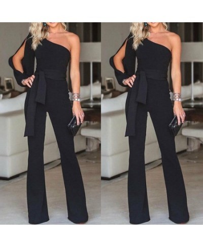 Women's One Shoulder Jumpsuit Romper Bodysuit Office Lady Party Ladies Summer Clubwear Long Trousers Pants $35.78 - Jumpsuits