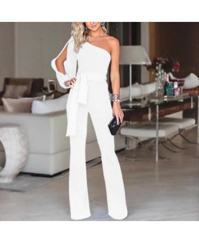 Women's One Shoulder Jumpsuit Romper Bodysuit Office Lady Party Ladies Summer Clubwear Long Trousers Pants $35.78 - Jumpsuits