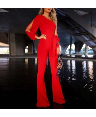 Women's One Shoulder Jumpsuit Romper Bodysuit Office Lady Party Ladies Summer Clubwear Long Trousers Pants $35.78 - Jumpsuits