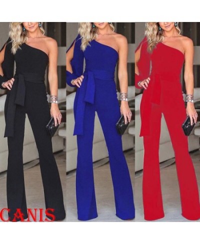 Women's One Shoulder Jumpsuit Romper Bodysuit Office Lady Party Ladies Summer Clubwear Long Trousers Pants $35.78 - Jumpsuits