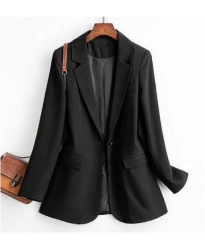 5XL 6XL 7XL Women Blazer Jacket 2022Autumn Suit Coat British Style Long Sleeve Single Button Ladies Office Blazer Mujer Coat ...