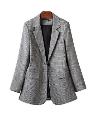 5XL 6XL 7XL Women Blazer Jacket 2022Autumn Suit Coat British Style Long Sleeve Single Button Ladies Office Blazer Mujer Coat ...