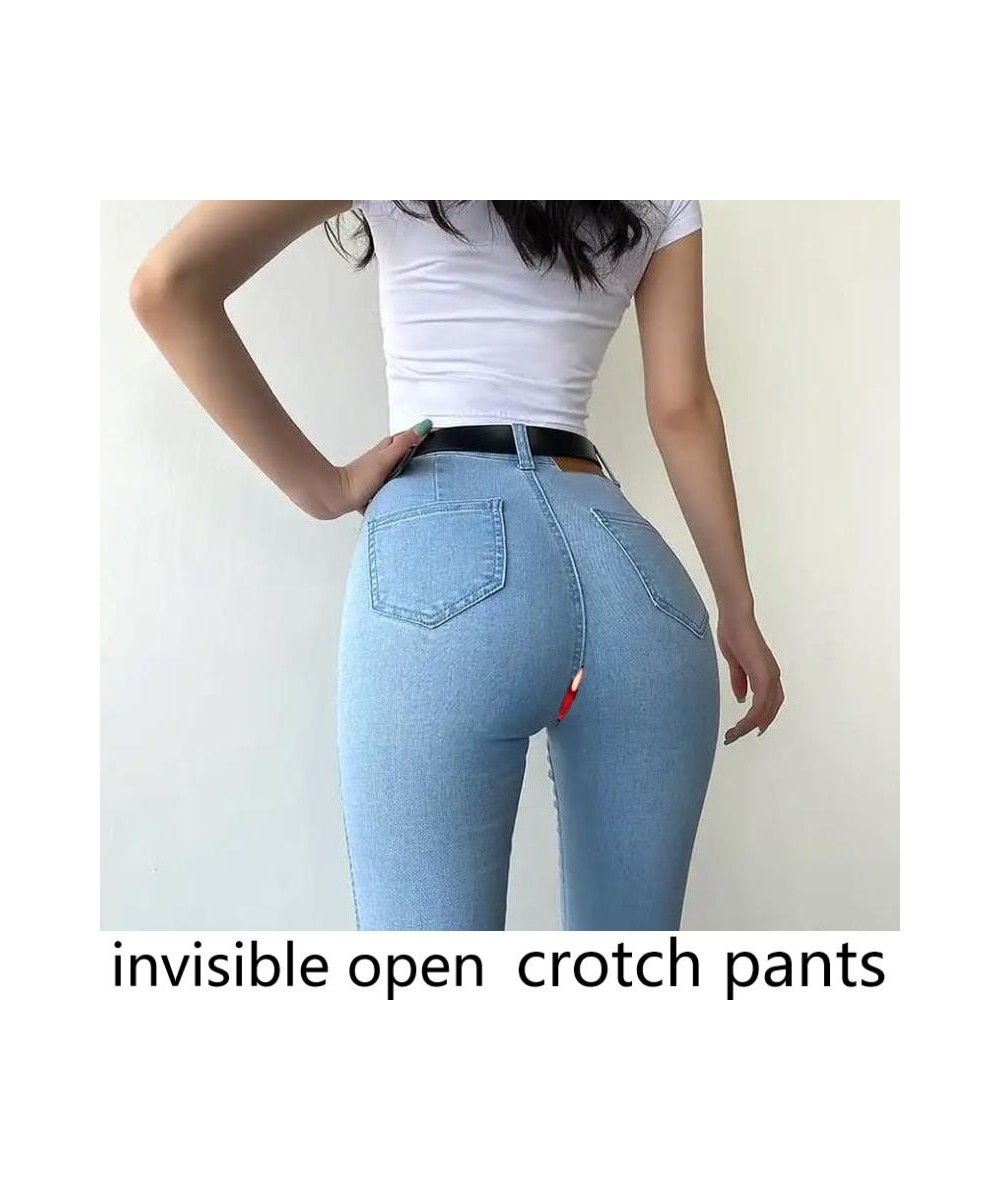 Outdoor Invisible Zipper Pants Women Full Zipper Open Crotch Low Waist Skinny Jeans Wild Couple Dating Open-Crotch Pants jean...