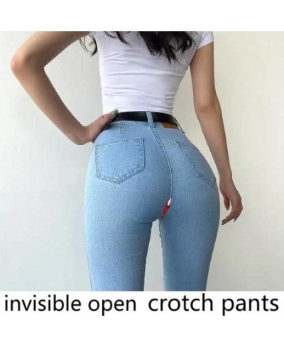 Outdoor Invisible Zipper Pants Women Full Zipper Open Crotch Low Waist Skinny Jeans Wild Couple Dating Open-Crotch Pants jean...