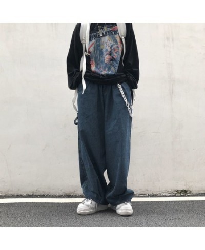 2022 Fashion Individuality Japanese-style Jean Women Loose Stripe Denim Pant Bule/Black Men & Women Hip Hop Streetwear Trouse...