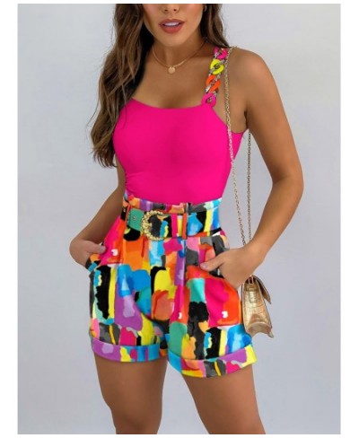 2 Piece Sets Womens Outifits Spring Summer 2023 New Tank Tops and Shorts Fashion Sleeveless Tops High Waisted Shorts $55.49 -...