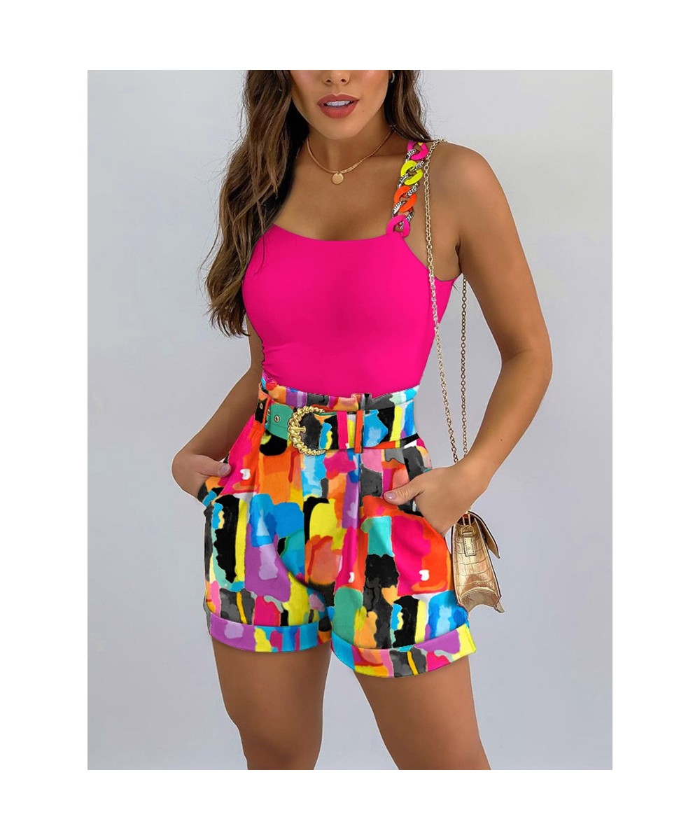 2 Piece Sets Womens Outifits Spring Summer 2023 New Tank Tops and Shorts Fashion Sleeveless Tops High Waisted Shorts $55.49 -...