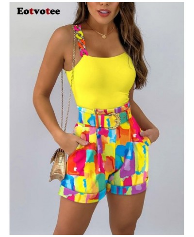 2 Piece Sets Womens Outifits Spring Summer 2023 New Tank Tops and Shorts Fashion Sleeveless Tops High Waisted Shorts $55.49 -...