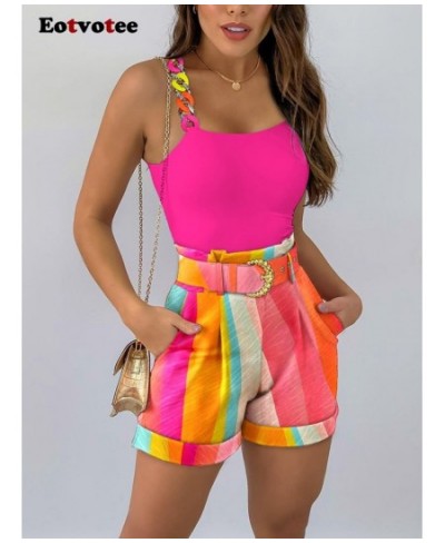 2 Piece Sets Womens Outifits Spring Summer 2023 New Tank Tops and Shorts Fashion Sleeveless Tops High Waisted Shorts $55.49 -...