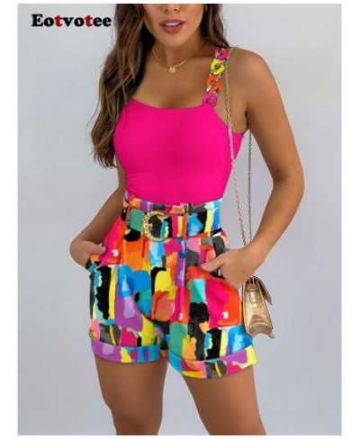 2 Piece Sets Womens Outifits Spring Summer 2023 New Tank Tops and Shorts Fashion Sleeveless Tops High Waisted Shorts $55.49 -...