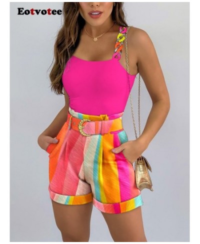 2 Piece Sets Womens Outifits Spring Summer 2023 New Tank Tops and Shorts Fashion Sleeveless Tops High Waisted Shorts $55.49 -...