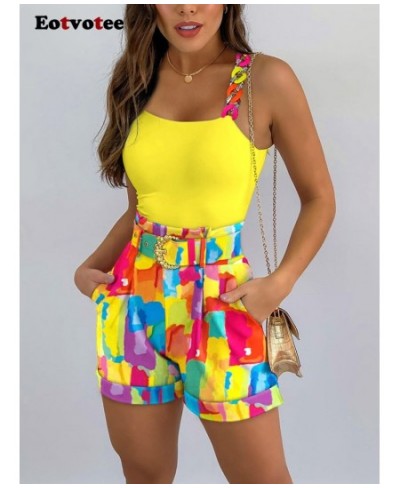 2 Piece Sets Womens Outifits Spring Summer 2023 New Tank Tops and Shorts Fashion Sleeveless Tops High Waisted Shorts $55.49 -...