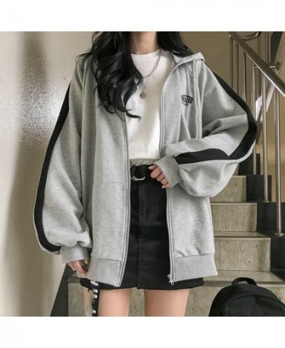 Women Hoodies Harajuku Hooded Oversized Hoodie Solid Long Sleeve Irregular Sweatshirt Loose Print Zip-up Tops Jacket Coats $2...