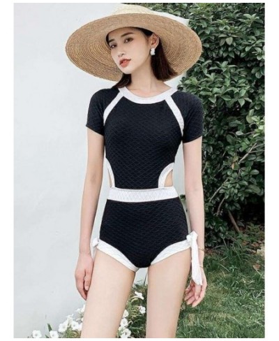 Cover-ups Women Hollow Out Slim Summer Panelled Hotsweet Casual Bow Students Swimwear Holiday Beach Style Ulzzang Simple Chic...