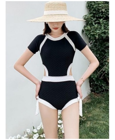 Cover-ups Women Hollow Out Slim Summer Panelled Hotsweet Casual Bow Students Swimwear Holiday Beach Style Ulzzang Simple Chic...