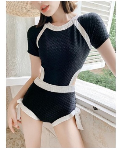 Cover-ups Women Hollow Out Slim Summer Panelled Hotsweet Casual Bow Students Swimwear Holiday Beach Style Ulzzang Simple Chic...