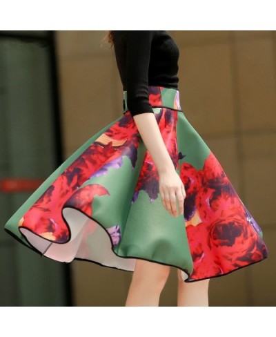 Women Skirt Spring Autumn 2023 Vintage Retro High Waist Skirts Women's Print Skirts Womens Vestidos Saia Femininas Midi Skirt...