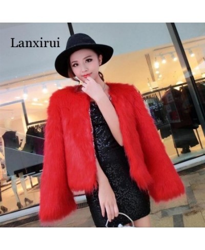 4XL 5XL Trendy Candy Faux Fur Coat Women Fashion Slim Casual Party Jacket Coats $66.91 - Jackets & Coats