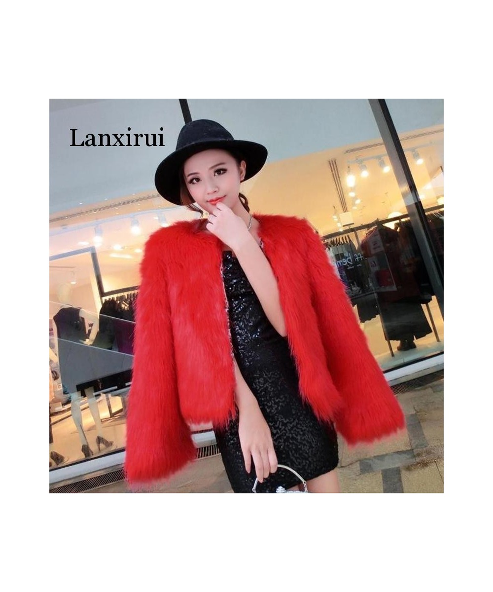 4XL 5XL Trendy Candy Faux Fur Coat Women Fashion Slim Casual Party Jacket Coats $66.91 - Jackets & Coats