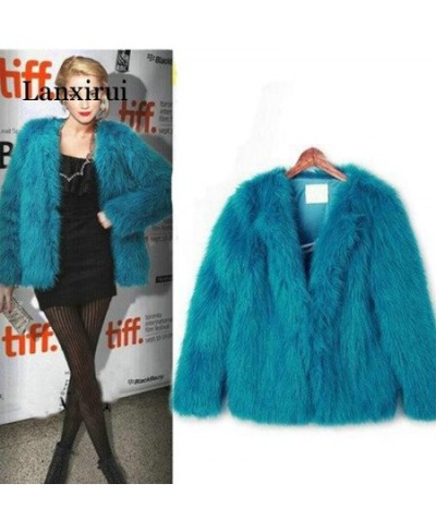 4XL 5XL Trendy Candy Faux Fur Coat Women Fashion Slim Casual Party Jacket Coats $66.91 - Jackets & Coats