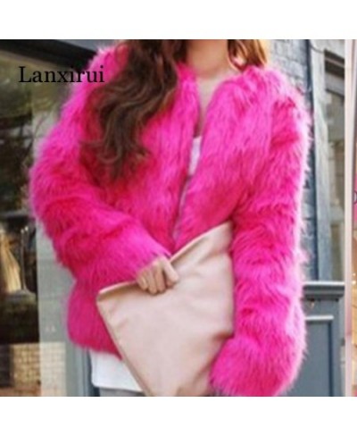 4XL 5XL Trendy Candy Faux Fur Coat Women Fashion Slim Casual Party Jacket Coats $66.91 - Jackets & Coats