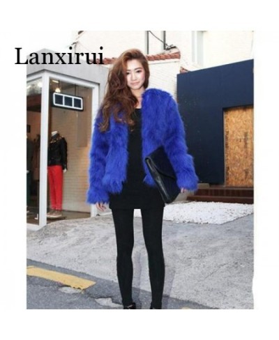 4XL 5XL Trendy Candy Faux Fur Coat Women Fashion Slim Casual Party Jacket Coats $66.91 - Jackets & Coats