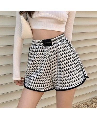 Korean Fashion Elastic High Waist Printing Shorts Women's Clothing Summer All-match Loose Wide Leg Spliced Shorts For Female ...