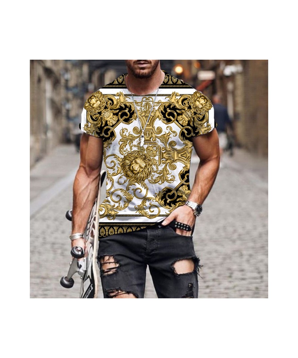 High end luxury pattern 3D Print T Shirt For Men Street Style Short Sleeve Trend Tees Women Summer Fashion Cool Men Hip Hop $...