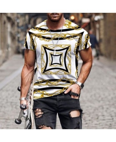 High end luxury pattern 3D Print T Shirt For Men Street Style Short Sleeve Trend Tees Women Summer Fashion Cool Men Hip Hop $...