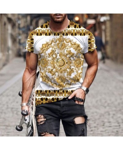 High end luxury pattern 3D Print T Shirt For Men Street Style Short Sleeve Trend Tees Women Summer Fashion Cool Men Hip Hop $...