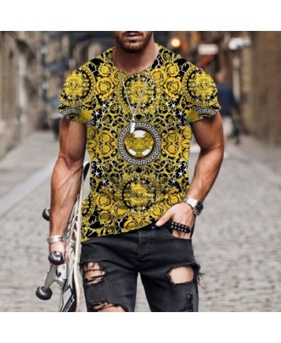 High end luxury pattern 3D Print T Shirt For Men Street Style Short Sleeve Trend Tees Women Summer Fashion Cool Men Hip Hop $...