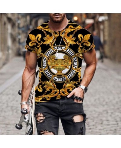 High end luxury pattern 3D Print T Shirt For Men Street Style Short Sleeve Trend Tees Women Summer Fashion Cool Men Hip Hop $...