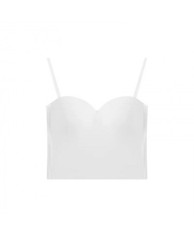 Women Summer Vest Tops Bralette Sleeveless Ice Silk Crop Tops Bra Lingerie Solid Color Sexy Camisole with Chest Pad Underwear...