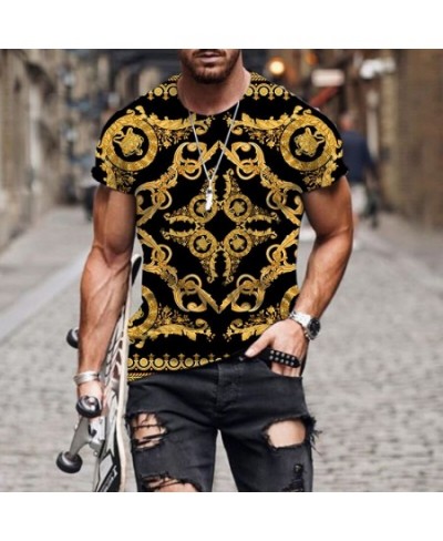 High end luxury pattern 3D Print T Shirt For Men Street Style Short Sleeve Trend Tees Women Summer Fashion Cool Men Hip Hop $...