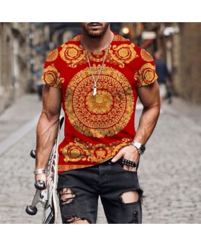 High end luxury pattern 3D Print T Shirt For Men Street Style Short Sleeve Trend Tees Women Summer Fashion Cool Men Hip Hop $...