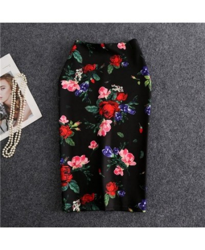 Women's Pencil Skirts letters Printed Graphic Summer Autumn High Waist Slit Tube faldas Woman Stretch Skirt Female $39.27 - S...