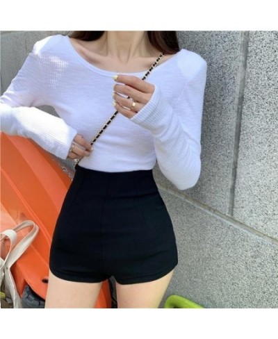 XS-5XL Shorts Women Design Sexy Skinny Short Elegant Streetwear Solid Black Stretchy Slim High Waist Trousers Mujer Clothing ...