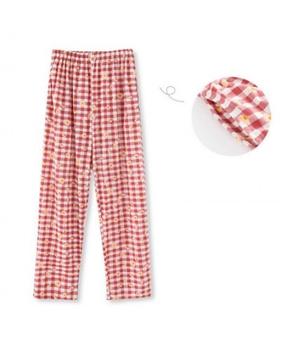 Pantalones De Mujer Fashion Plaid Cotton Pajamas Trousers For Women Loose Spring Summer Sleepwear Pants Women M-4XL $26.11 - ...