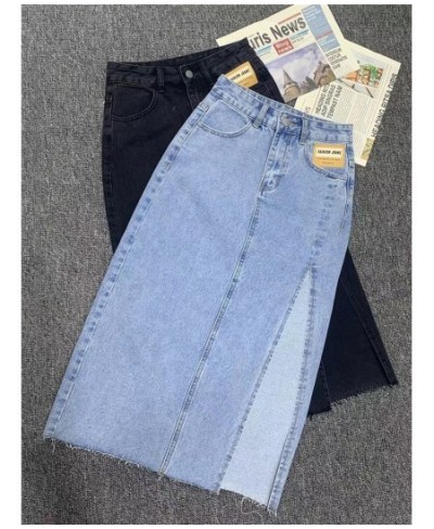 Summer Women's Long Denim Wrap Skirts 2023 New Classic High Wasit Jeans Skirts Straight Side Split A-line Pencil Skirts Femal...