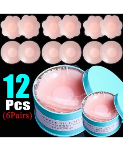 12pcs/box Silicone Nipple Cover Reusable Women Breast Petals Lift Invisible Bras Pasties Bra Padding Sticker Patch Adhesive $...