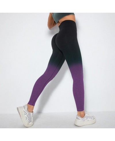 Gradient Leggings Women Fitness Seamless Leggings High Waist Super Stretch Slim Leggings Push Up Women Gym Clothing Sportswea...