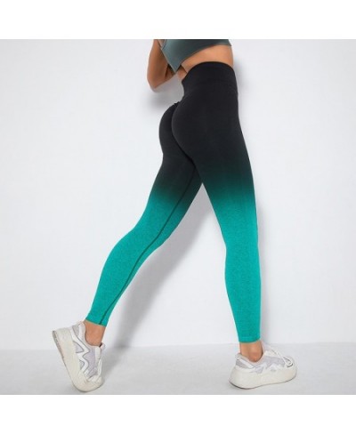 Gradient Leggings Women Fitness Seamless Leggings High Waist Super Stretch Slim Leggings Push Up Women Gym Clothing Sportswea...