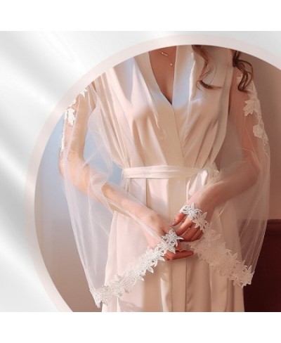 Customize Elegant Wedding Long Robe Bride Bridesmaid Bathrobe Sexy Nightwear Bridal Satin Robe $48.24 - Sleepwears