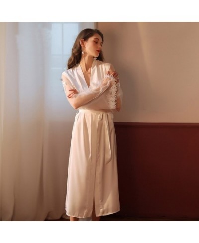 Customize Elegant Wedding Long Robe Bride Bridesmaid Bathrobe Sexy Nightwear Bridal Satin Robe $48.24 - Sleepwears