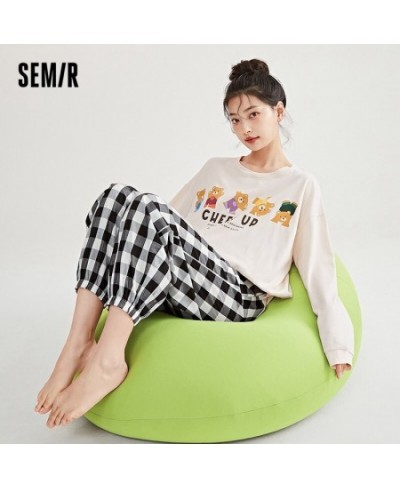 Pajamas Women Cotton Suit Spring Autumn Casual Long Sleeve Trousers Plaid Pants Autumn Home Clothes Women $53.55 - Sleepwears